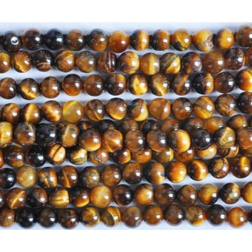 6MM Tigereye Round Loose Beads Strand 15.5 Inch Jewelry For Woman Gift Making K202