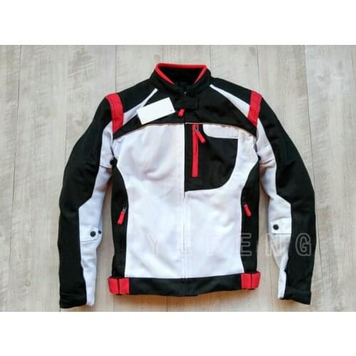 Summer White Blue Red Mens Motorcycle Riding Jacket Mesh Breathable Knight Racing Clothing Riding Jacket