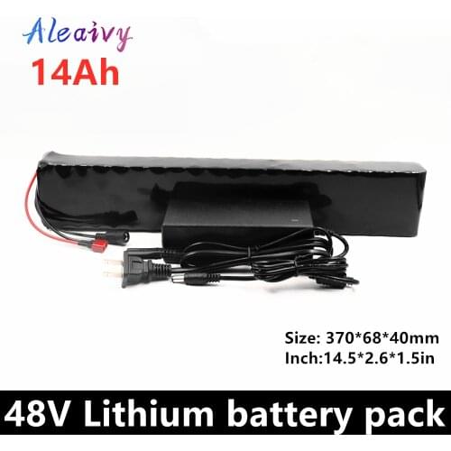 Aleaivy 48V 13S3P 14Ah 500W 750W Li-Ion Battery Pack, Suitable For 54.6V Electric Bicycle With 20A BMS Built-In Lithium Battery