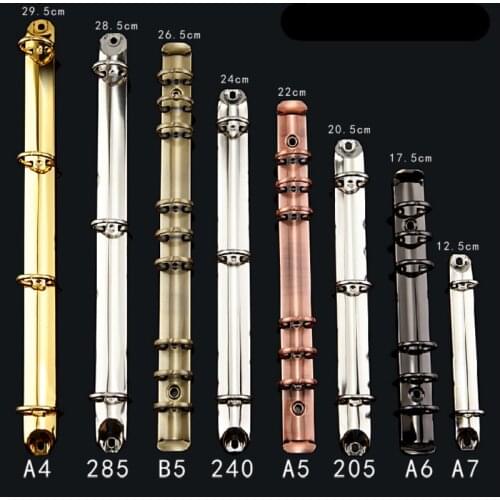 A4 A5 A6 A7 Metal Spiral Binder Clip loose-leaf Stainless Steel Binder File Folder Diary Clip Binding Ring Iron Gold Office Tool