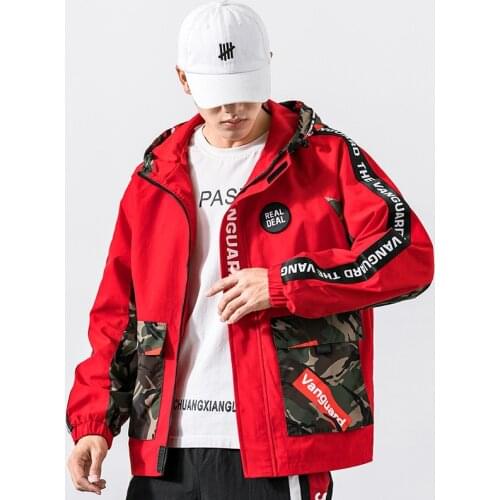 Men Hip Hop Streetwear Hooded Jacket Patchwork Oversized Coat Casual Windproof Bomber Windbreaker Jacket Men Casaco Masculino
