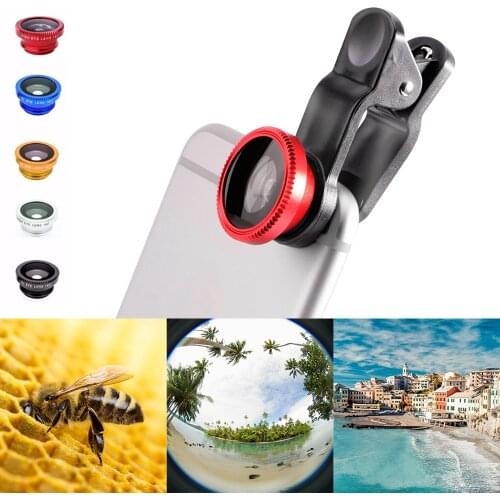 Phone Lens Kit Fish Eye Wide Angle Macro Lens Zoom For Iphone 7 8 Plus XS MAX X Mobile Phone Lens Kit Ojo De Pez Para Movil