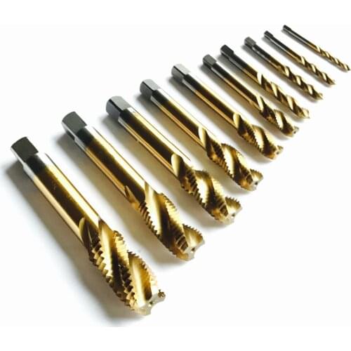 High quality HSS 6542 Full CNC grinded H2 grade 10pcs Machine spiral Tap Screw Taps HSS M3 M4 M5 M6 M8 M10 M12 M14 M16 M18