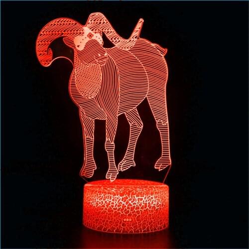 LED light forest wild animal model antelope deer doll model illusion 3D night light childrens toy birthday Christmas gift light