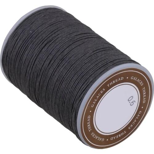 Dark Grey 0.6mm Dia Ramie Waxed Cord Wax Thread 95m for Leather Craft