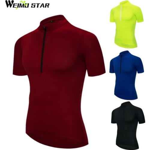 Weimostar Red Polyester Cycling Jersey 2018 Pro Team mtb Men Bike Jersey Shirt Summer Breathable Downhill Bicycle Jersey ropa