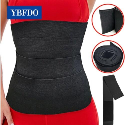 YBFDO New Women Sport Fitness Waist Trainer Abdomen Elastic Corset BeltTummy Wrap Sweat Body Shaper Weight Loss Compression Belt