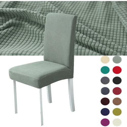 1/2/4/6PCS Jacquard Dining Chair Covers Plaid Polar Fleece Elastic Stretch Chair Slipcovers Protector Case For Wedding Banquet