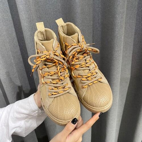 Spring New Ladies Fashion Shoes Women Autumn Comfortable Martin Boots Female Flock Thick Ankle Boots Female Botas De Mujer