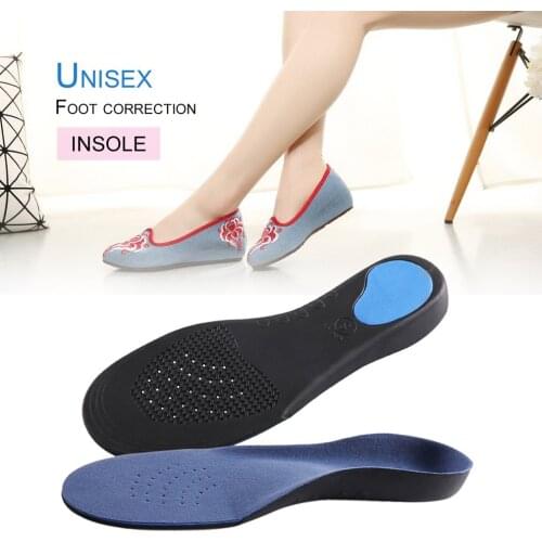 1 Pair Orthotic Flat Foot Arch Support Cushion Shoe Insoles Heel Pain Relief Men Women Plantar Fasciitis Relief Dark Blue Soft