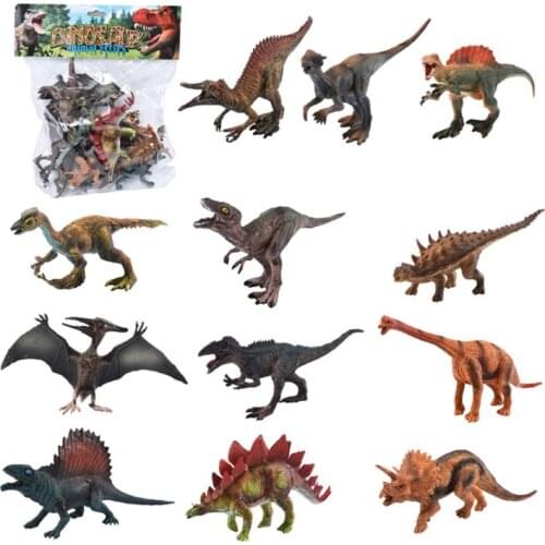 12pcs Lifelike Simulated Solid Dinosaur Model Figures Educational Toy For Kids Boy Children Gift