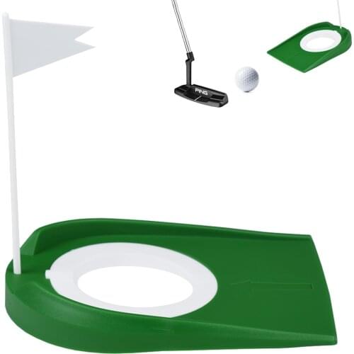 Indoor Golf Putting Trainer With Hole Flag Putter Green Practice Aid Home Yard Outdoor Training Aid Adjustable Hole