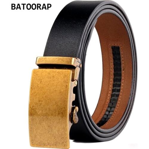 BATOORAP Mens Western Cowboy Belt Genuine Leather Black Vintage Trouser Strap Male Fashion Jeans Designer Belts Ratchet FGHY115