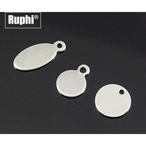 Stainless steel tag necklace bracelet parts ornament jewelry accessories round heart oval shaped Custom logo laser engraving