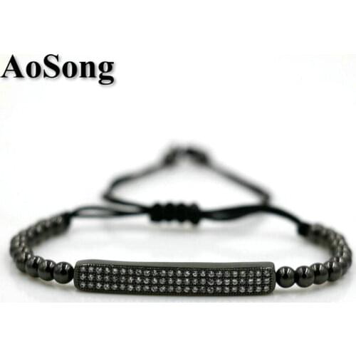 BPPCCR Anil Arjandas 4mm Gold Color Copper beads Men women Infinite Long Bars Braiding Chakra Bracelets hombres pulseras