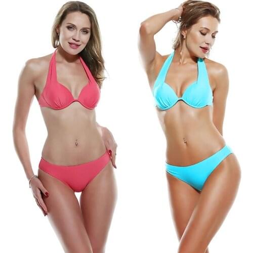Brazilian Bikini 2 Piece Swimsuit Women 2 Piece Set Swimwear Sexy Swimming Suit for Womens Push Up Bathing Suit Solid Biquini