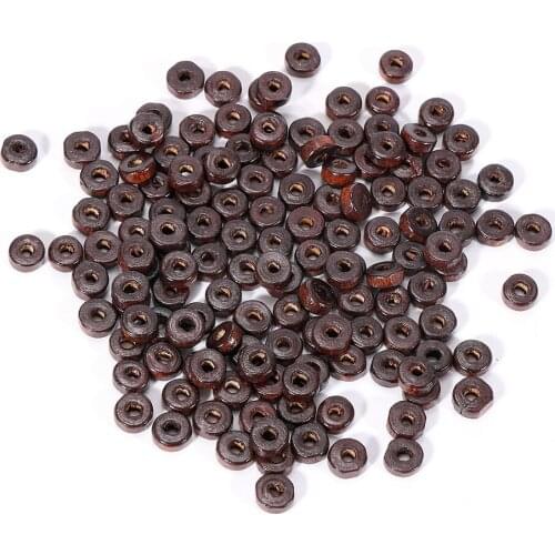 100pcs/lot Wholesale 8mm Wooden Space Beads Bracelets Necklace Connectors 2.9mm Big Hole Wood Bead For Jewelry Making