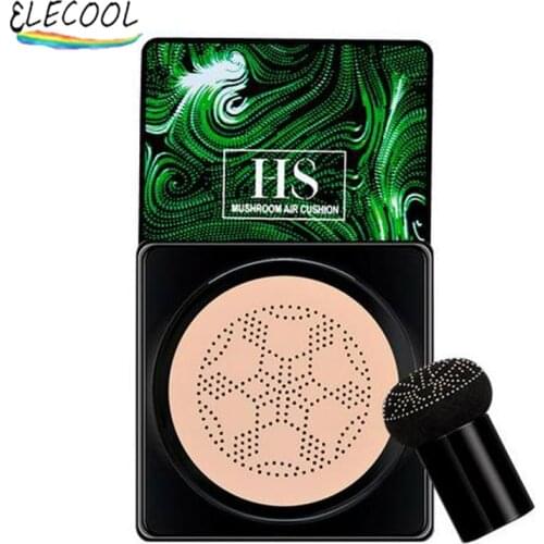 ELECOOL Face Base Tone BB Air Cushion Foundation Mushroom Head CC Cream Concealer Whitening Makeup Cosmetic Waterproof Brighten