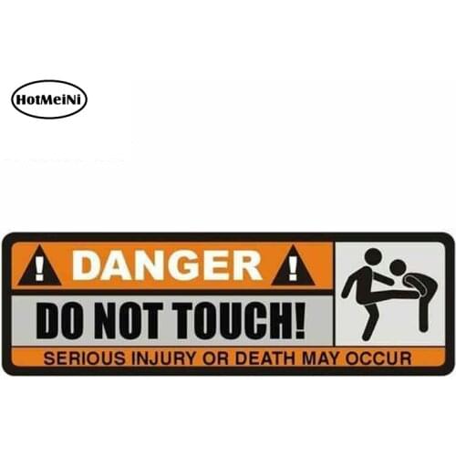 HotMeiNi 13cm x 4.3cm Funny Badge Emblem Decal Danger Do Not Touch Sign Funny Warning Car Sticker Graphics