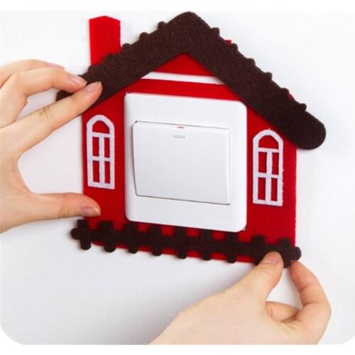 1 PC Creative Power Socket Stickers felt Home Decoration Cartoon Waterproof Cute Switch Stickers Wall Stickers