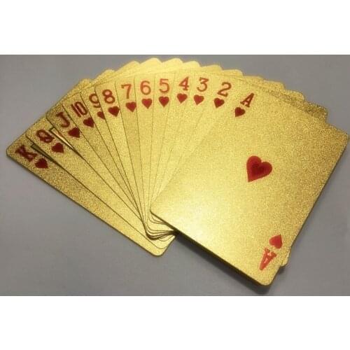 Creative Gold Foil Poker Plastic Waterproof Black Poker for Camping Beach Swimming Pool Smooth and Shiny flexible Waterproof