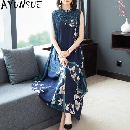 AYUNSUE Summer Dresses for Women Party 2021 Floral Plus Size Dress Casual Ladies Dresses Vintage Long Dress 4xl Vestidos Ycq21