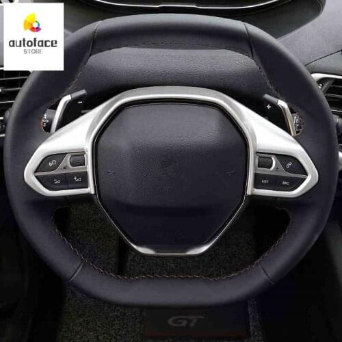 ABS Matte for Peugeot 3008 3008GT 4008 5008 Accessories 2016 2017 Car Steering Wheel Decoration Cover Trim Car Styling 1pcs