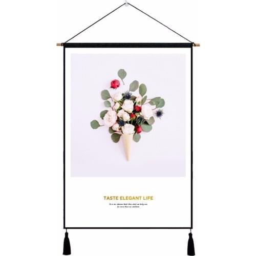 New Flamingo Wall Hanging Tapestry Cloth Nordic Style Cotton Linen Background Art Paintings Pink Girl Room Home Decoration