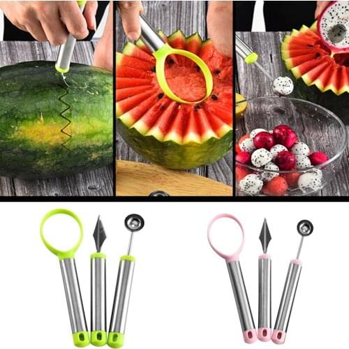 Stainless Steel Carving Knife Fruit Watermelon Ice Cream Baller Scoop Stacks Spoon Home Kitchen Accessories
