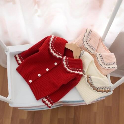 Autumn/Winter 2021 Childrens Sweater Girls' Lapel Cardigans