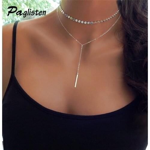 PAGlisten New Hot Fashion Punk Long Necklace Multilayer Pendant Chains Necklaces for Women Jewelry Gifts ZA03