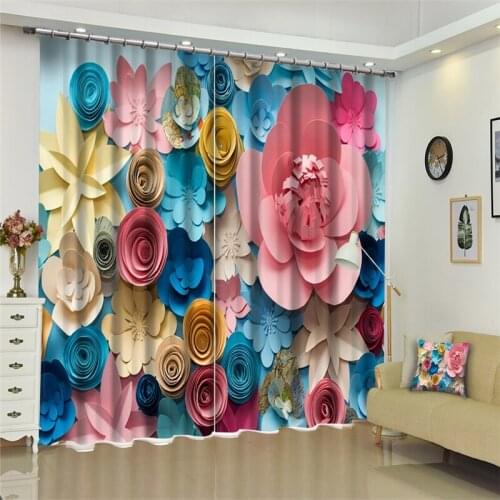 Customized Lavender Luxury 3D Blackout Window Curtain Drapes For Living room Bed room Hotel Wall Tapestry Cortinas