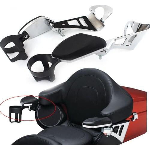 Motorcycle back seat bench passenger armrest cup holder Fits for Harley Touring Electra Glide Road Glide Ultra Tri Glide 2014-up