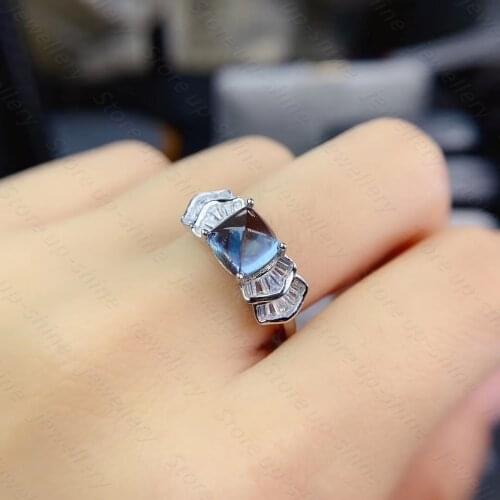 Natural Topaz Ring 925 Silver Womens Ring Luxury Atmosphere Fashion All-match
