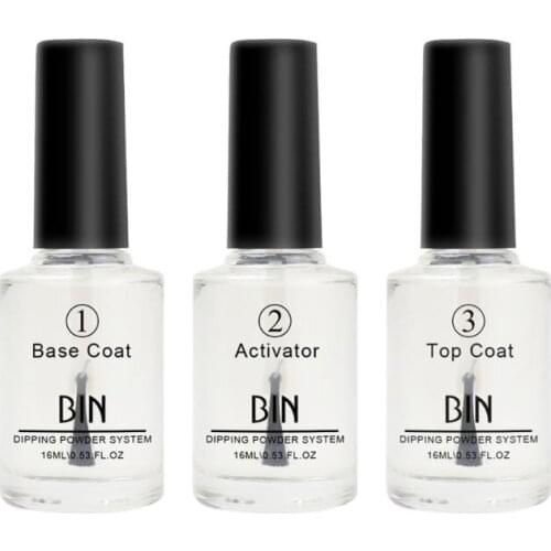 Drop Ship&Wholesale 3pcs/set 15ML Nail Color Dip Dipping Powder Pro Polish Starter Kit Base Top Coat Activator Nov.18