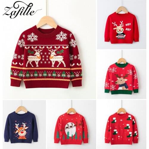 ZAFILLE Christmas sweater for Children Winter Toddler Baby Clothes Knit Warm Elk Sweater For Kids Clothes Boys Winter Clothes