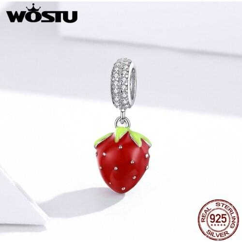 925 Sterling Silver Cute Strawberry Fashion Charm Beads Fit Original pandora Charms Bracelets Jewelry making