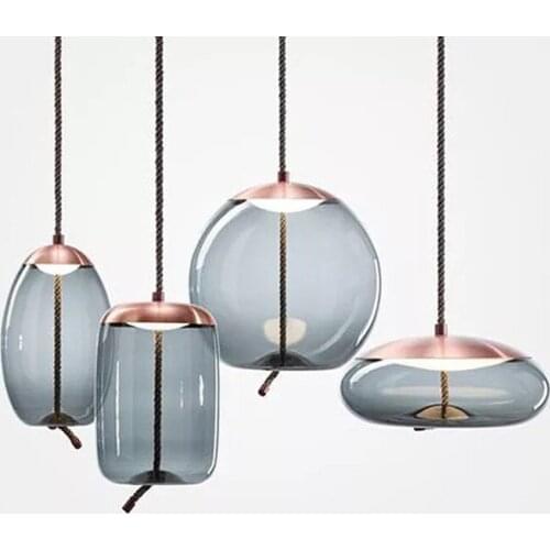 Nordic industrial lamp rope LED pendant lights deco maison