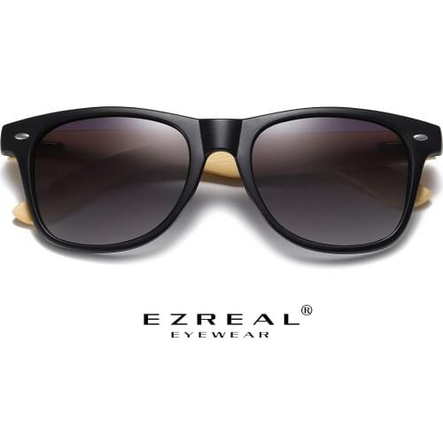 EZREAL Retro Wood Sunglasses Men Bamboo Sunglass Women Brand Design Sport Goggles Gold Mirror Sun Glasses Shades lunette oculo