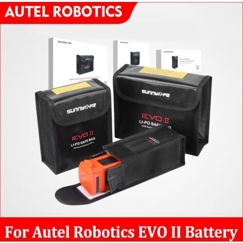 Sunnylife for Autel EVO II Drone Portable LiPo Battery Safety Storage Bag Heat Resistant Fire Resistant Storage 1/2/3 Battery Ba