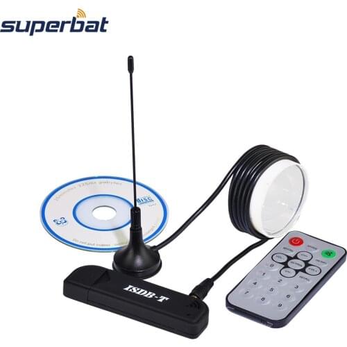 Superbat USB DVB-T&RTL-SDR Realtek RTL2832U&R820T DVB-T Tuner Receiver Antenna Aerial MCX Male Connector 75ohm Input 120cm Cable