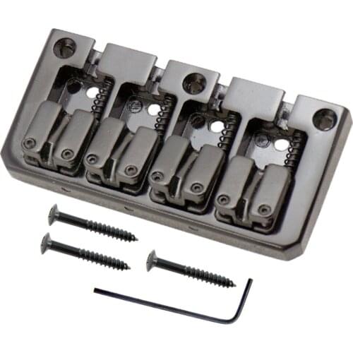 Tooyful 4 String Bass Guitar Bridge with Wrench Screws for Electric Guitar Parts
