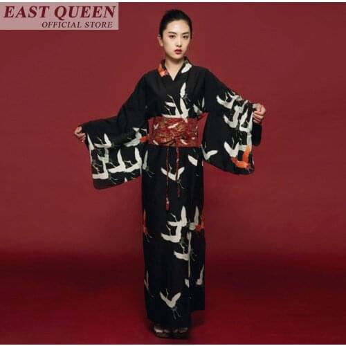 Japanese kimono traditional japanese kimono black yukata new feeling clothes obi Japanese geisha costume haori FF607 A