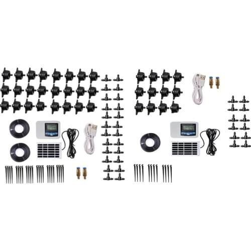 LBER Smart Drip Irrigation System Timer Garden Auto Solar for Potted Plant Flowers