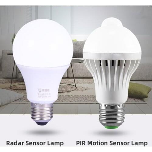 Smart Light PIR Motion Sensor Lamp Radar Sensor LED Bulb Controlled LED Wireless Lampada Led E27 Inteligent Lights for Corridor