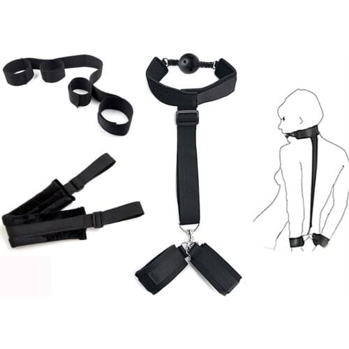 Female Chastity Belt Sex Toys for Couples Woman BDSM Bondage Rope Restraint Handcuffs Collar Mouth Gag Belt Adult Games