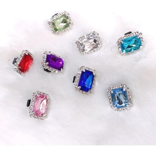 1PCS Shiny Rhinestones Buckle Shoelaces Decoration Shoes Accessories Shiny Rhinestones Kids Women Shoe Charms Design