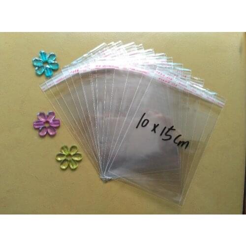100PCS 10*15cm Clear Resealable Cellophane/BOPP/Poly Bags Transparent Opp Bag Packing Plastic Bags Self Adhesive Seal for gift
