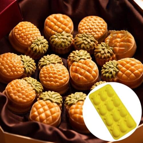 12 Cavity 3D Pineapple Silicone Mold for Baking Chocolate Mousse Cake Ice Cream