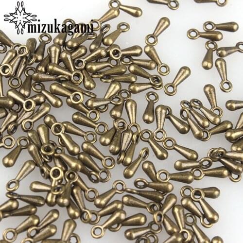 200pcs/lot 3*7MM Jewelry Gold//Bronze Tail Extender Chain Metal Water Drop Pendant For DIY Jewelry Bracelet Accessories
